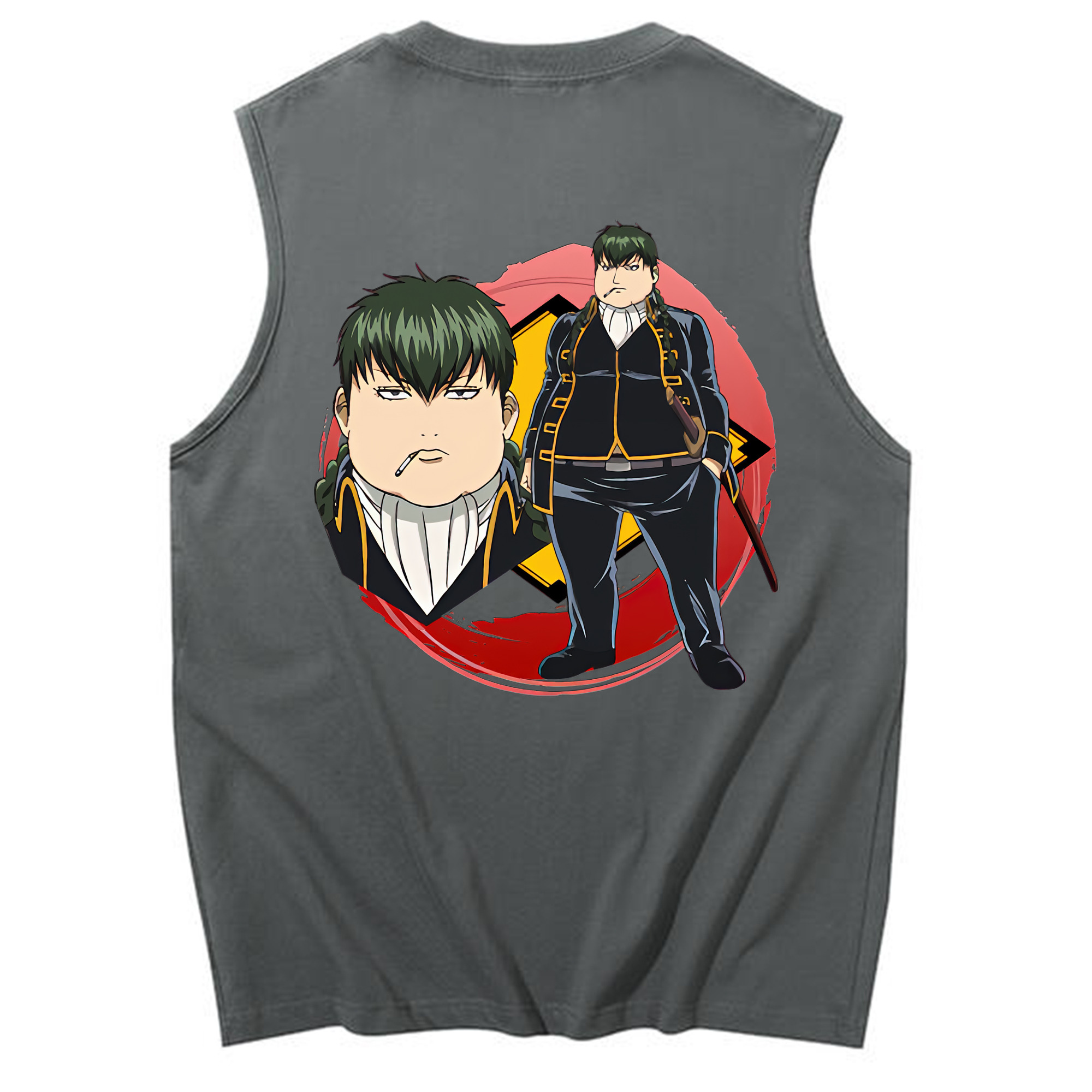 （画像用） ぎんたま 坂田銀時（さかたぎんとき） 神楽 志村新八（しむら しんぱち） GINTAMA Sakata Gintoki Kagura Shimura Shinpachi コットン100％タンクトップ（背面プリント）